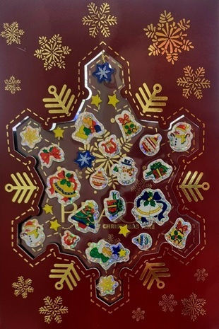 Crystal Stickers Μπορντό Μεγάλα Αυτοκόλλητα Χριστουγεννιάτικα Διάφορα Σχέδια 1 Τμχ