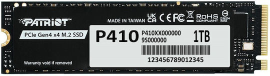 Patriot Viper P410 SSD 1TB τύπου M.2 με σύνδεση PCI Express 4.0 P410P1TBM28H