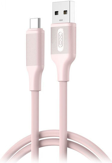 XO Nb265 USB 2.0 Cable USB-C male - USB-A 15W Ροζ 1m 249-0166-SN