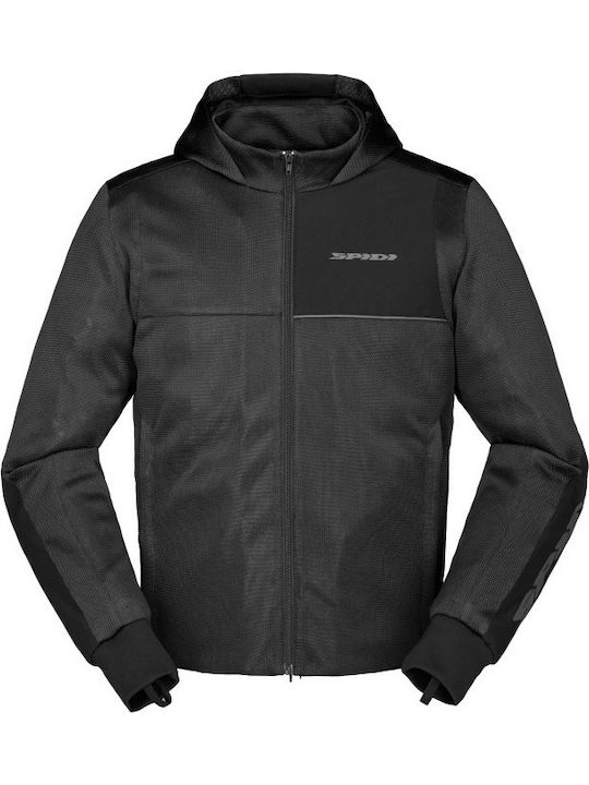 Spidi Hoodie Net Χειμερινό Ανδρικό Μπουφάν Μηχανής Αδιάβροχο Μαύρο
