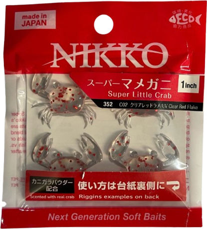 Momeli Artificiale Din Silicon Nikko Super Little Crab 2.5cm 4 Bucăți Crabi Parfumați Uv Transparent Roșu Cu Fulgi