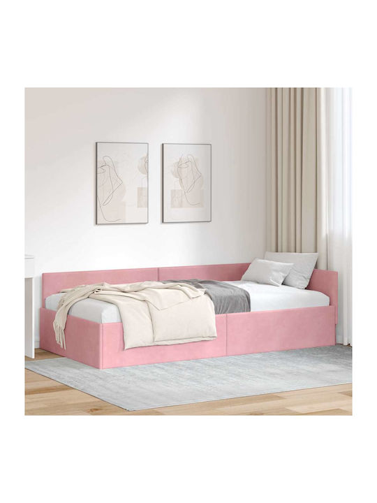 Einzelbett Rosa mit Lattenrost für Matratze 90x190cm