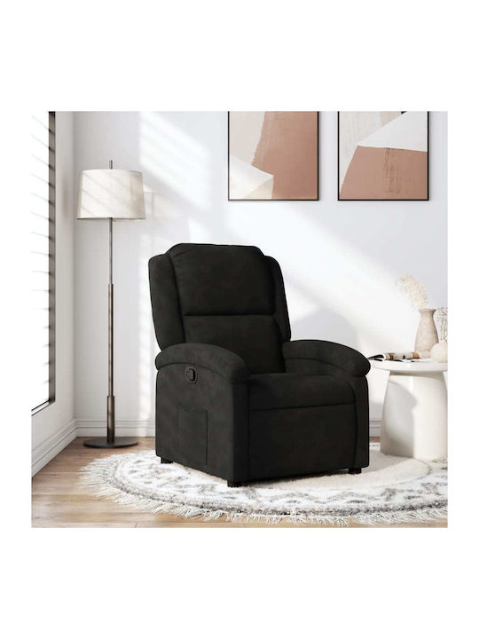 Relaxsessel mit Fußhocker Samt Black 71x86.5x99...