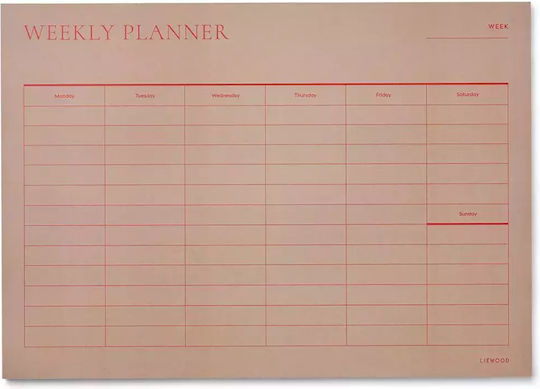 Kirby Weekly Planner Pale Tuscany Apple Red Weekly Family Organization Diary