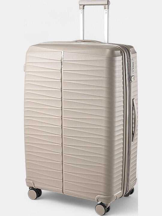 Paulter Large Hard Champagne Suitcase With 4 Wheels Height 76cm