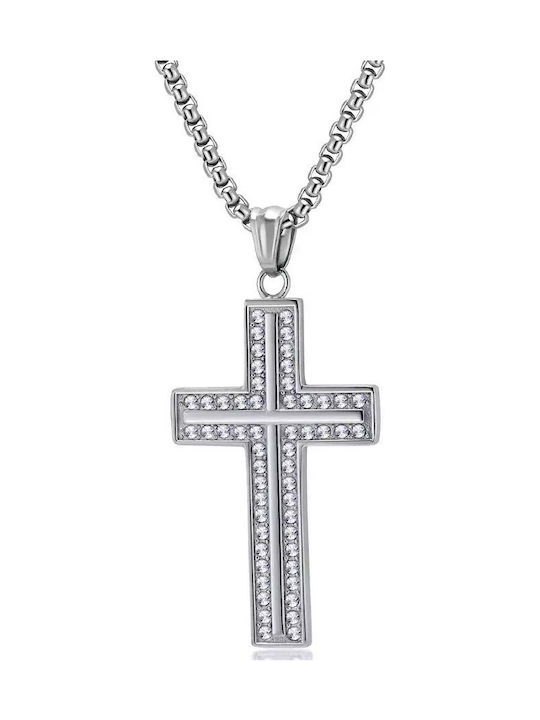 Legend Accessories Σταυρός από Ατσάλι με Αλυσίδα