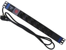 Rack Power Strip 19' 1U 4 Outlets + Switch 16A Sfw