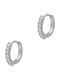 Kiriakos Gofas Hoop Earrings in Silver with Moissanite