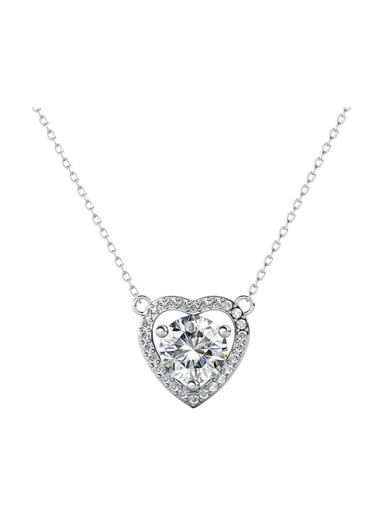 Kiriakos Gofas Necklace with design Heart from Silver