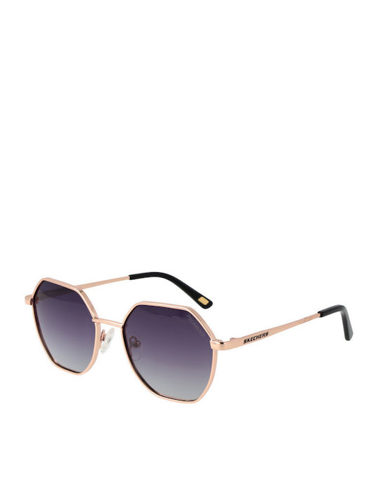 Skechers Women's Sunglasses with Rose Gold Metal Frame and Purple Gradient Polarized Lens SE6178 28D