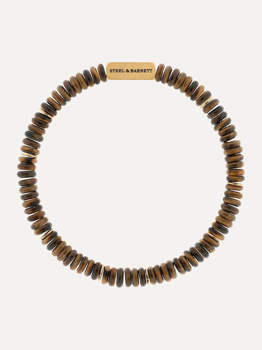 Steel & Barnett Men's Stainless Steel Gold Plated Bracelet