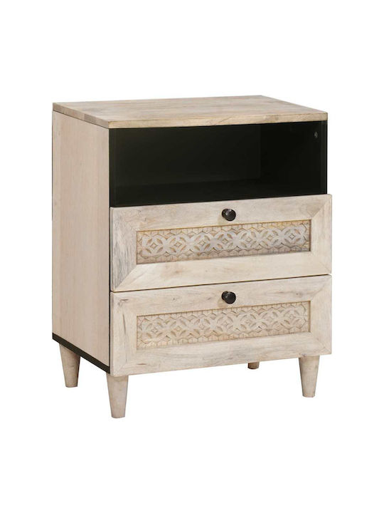 vidaXL Bedside Table Made of Solid Mango Wood 50x33x60cm