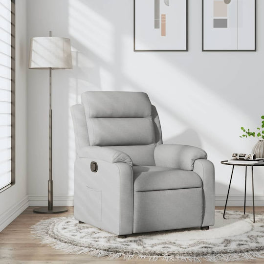 Πολυθρόνα Relax με Υποπόδιο Ανοιχτό Γκρι 75x92.5x100cm