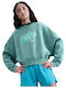 Fleece Kids Sweatshirt Cropped Turquoise Sportswear