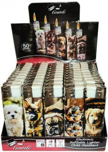 Αναπτηρας Gentelo Dogs Ηλεκτρονικος 8cm Μεγαλος 662-2427 Κουτι 50 Τεμ