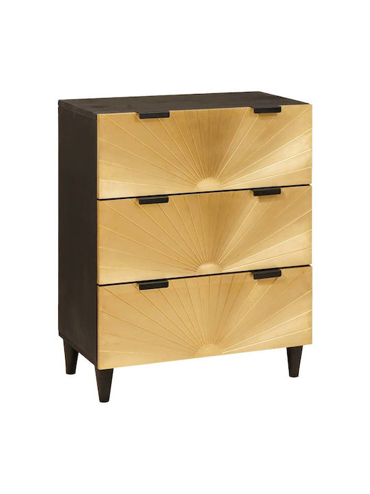Comoda pentru Dormitor Μαύρο Και Χρυσό 60x33x75buc