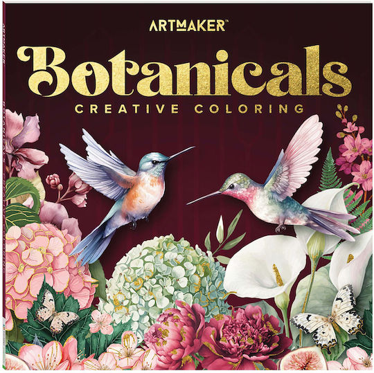 Art Maker Square Colouring Books Botanicals
