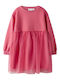 Children's Dress Sweatshirt Long Sleeve Tulle Pink-fuchsia