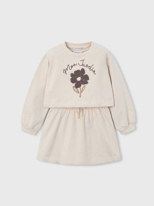 Mayoral Mädchenkleid Langärmelig Beige