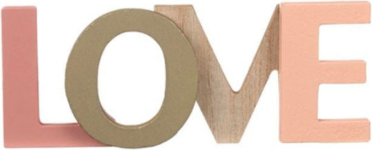Масова Декорация Дървени Писма Златисто Розово Love 17x0.8x6.7см