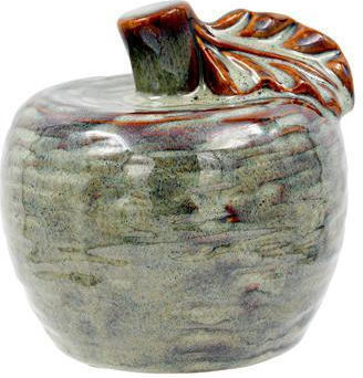 Ceramic Decorative Fylliana Apple Green-Brown Color 12x12cm