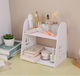 Small-sized Desk Shelf 2 Compartments Made Mdf Easy To Assemble White