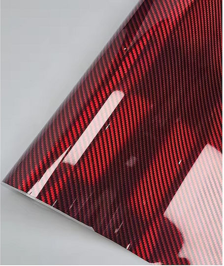Metallic Carbon Fiber Headlight Film 50*100cm W17911r Black Red