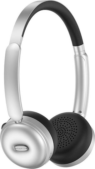 Havit H616BT Ασύρματα Bluetooth On Ear Ακουστικά με 60 ώρες Λειτουργίας Ασημί