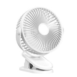 Ventilator Portabil Cu Clip 3 Viteze Design Reglabil Abs Oscilant Încărcare Usb Alb