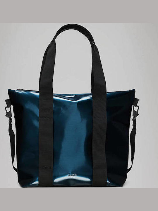 Rains Tote Mini Γυναικεία Τσάντα Tote Χειρός Μπλε