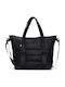 Puffer Mix Women's Bag Tote Handbag Black