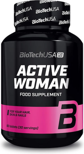 Biotech USA Active Woman Supplement For Healthy Hair Skin & Nails 60 Tablets