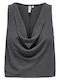 Damen Bluse Ärmellos Gray