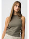 Women's Athletic Blouse Sleeveless Fast Drying Khaki