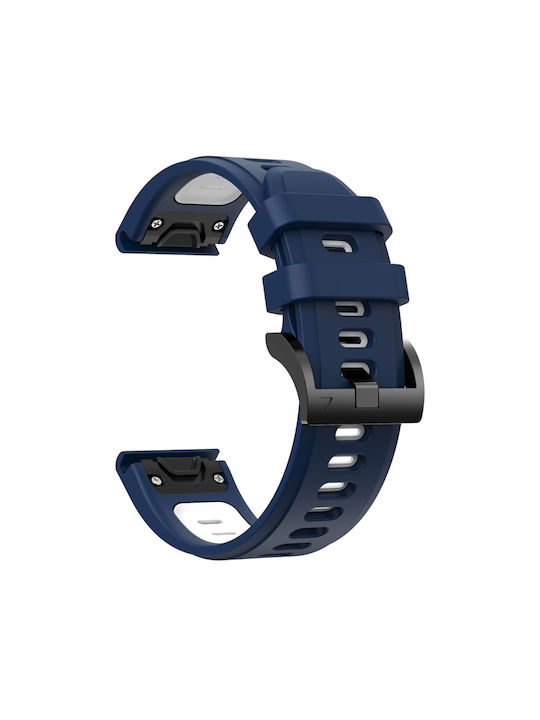 Garmin Instinct 22mm Zweifarbige Sport Silikonarmband Mitternacht Blau + Weiß