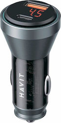 Havit Auto-Ladegerät mit Anschlüssen 1xUSB-A 1xType-C und Kabel Typ-C,TC-TC Havit Auto-Ladegerät mit Anschlüssen 1xUSB-A 1xType-C und Kabel Typ-C,TC-TC