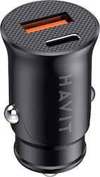 Havit Auto-Ladegerät mit Anschlüssen 1xUSB-A 1xType-C und Kabel Typ-C,TC-TC Havit Auto-Ladegerät mit Anschlüssen 1xUSB-A 1xType-C und Kabel Typ-C,TC-TC