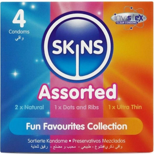 Skins Skins Premium Condoms 4pcs Thin for Natural Feeling with Ridges Natural