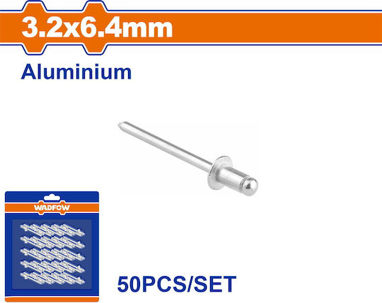 Wadfow Πριτσίνια Aluminium M3.2x6.4mm 50Stück