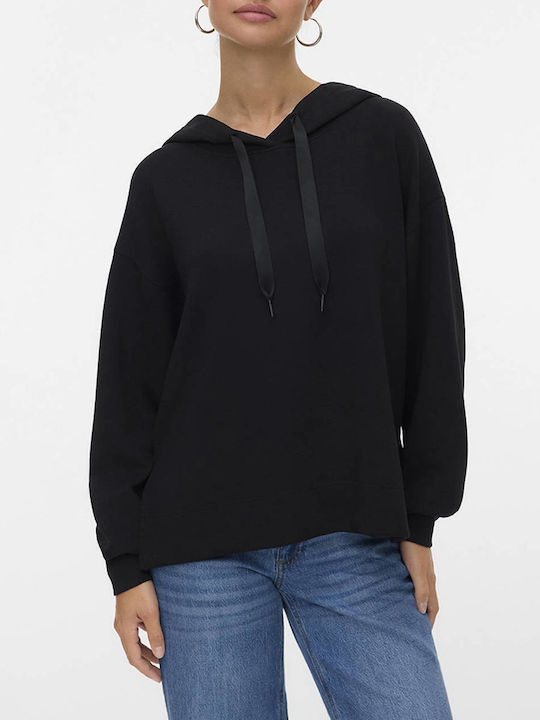 Vero Moda Γυναικείο Φούτερ με Κουκούλα Black