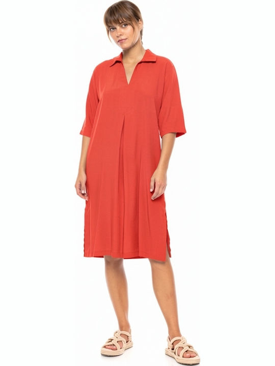 Pink Label Γυναικείο Φόρεμα Παραλίας Red