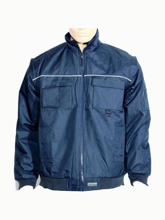 Fageo Μπουφάν Εργασίας με Επένδυση Fleece Navy ...