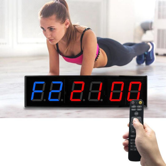 Kyx--0040 Digital Stoppuhren Mehrzweck Timer Led 4 Zoll 6 Stellen Sport Gymnastik EU Stecker Schwarz