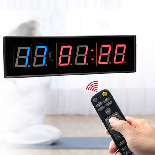 Kyx--0023 Digital Sport Chronometer Mit Mehrfachfunktion Led 2,3 Zoll 6 Ziffern Sport Gymnastik EU Stecker Blauer Roter Ziffern