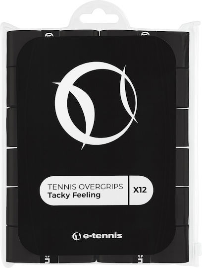 E-tennis Perforierte Overgrips X 12 Schwarze