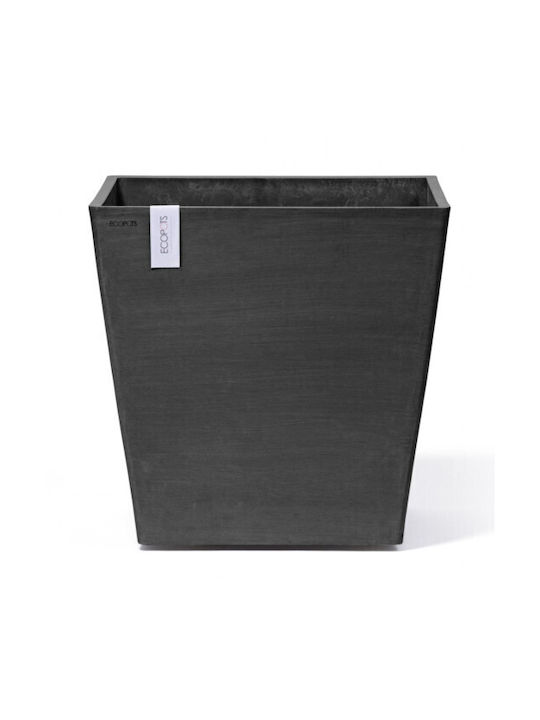 Ecopots Rotterdam Γλάστρα Πλαστική Μαύρο 50x50x48εκ.