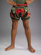 Kids Venum Inferno Muay Thai Boxing Shorts Army Green Orange