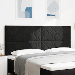 vidaXL Bett Kopfteil aus Stoff Black Velvet-Bla...