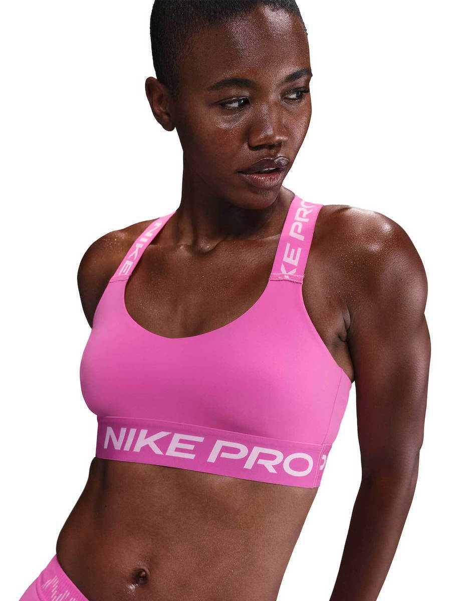 pink nike pro sports bra