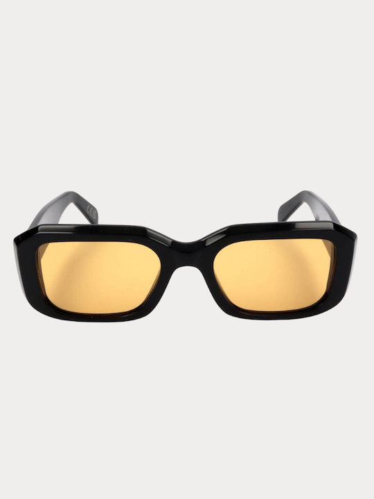 Retrosuperfuture Women's Sunglasses with Black Horn-Rimmed Frame and Brown Lenses